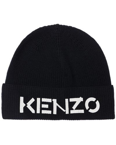 KENZO Cappello Beanie In Lana Con Logo - Nero