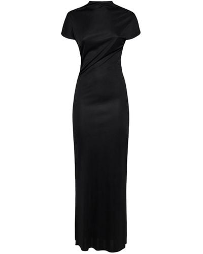 Khaite Yenza Slinky Viscose Long Dress - Black