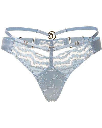 Bordelle Dala Lace Thong - Blue