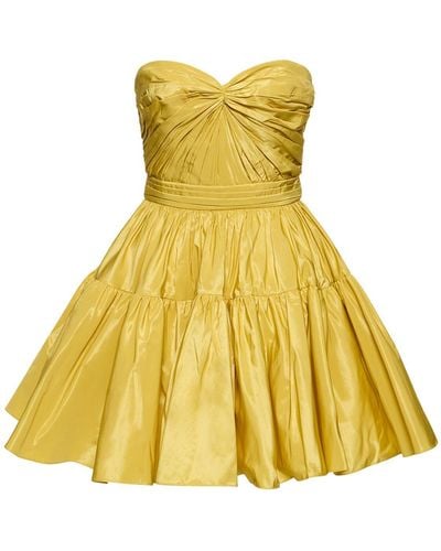 Zuhair Murad Strapless Taffeta Mini Dress - Yellow