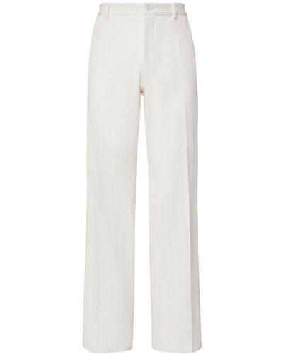 Dolce & Gabbana Cotton Blend Straight Pants - White