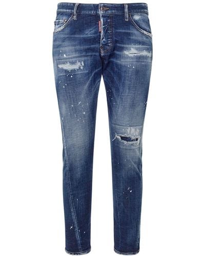 DSquared² Sexy Twist Stretch Cotton Denim Jeans - Blue