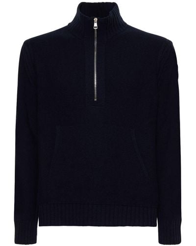 Moncler Carded Wool Sweater - Blue