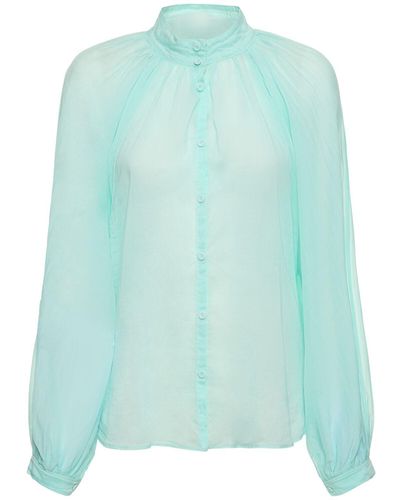 Forte Forte Chemise en voile de soie et coton - Vert