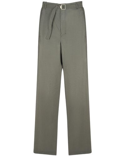 Lemaire Seamless Silk Blend Pants W/Belt - Gray