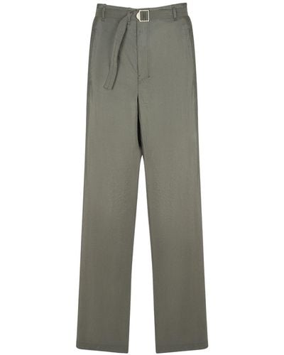 Lemaire Seamless Silk Blend Trousers W/Belt - Grey