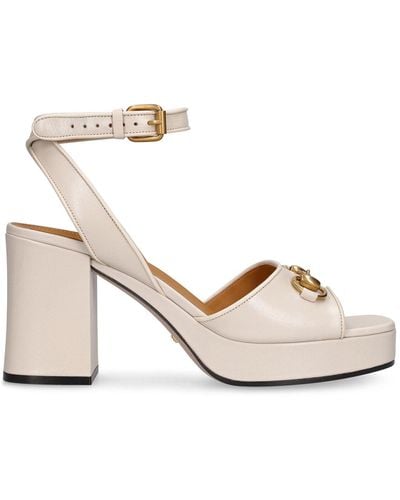 Gucci Sandali lady horsebit in pelle 60mm - Neutro