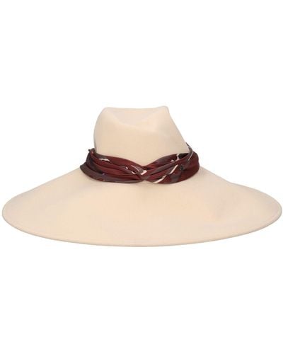Maison Michel Big Virginie Wool Hat W/ Silk Hatband - Natural