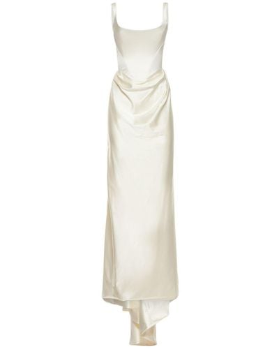 Vivienne Westwood Camille Stretch Satin Corset Dress - White