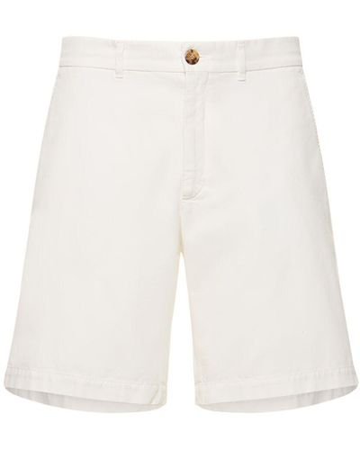Brunello Cucinelli Dyed Cotton Bermuda Shorts - White