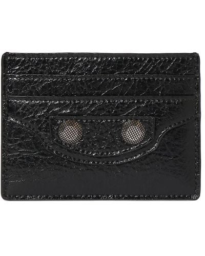 Balenciaga Cagole Leather Card Holder - Black