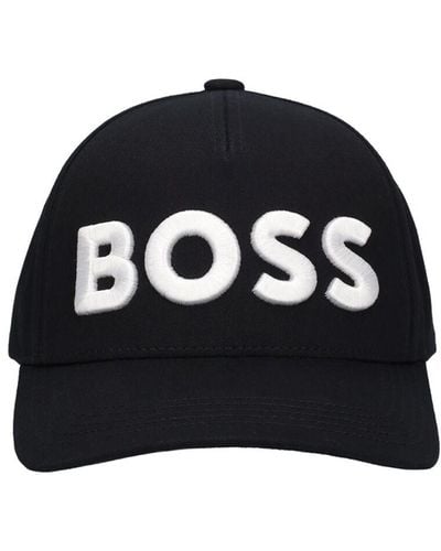 BOSS Chapeau en coton sevile - Noir