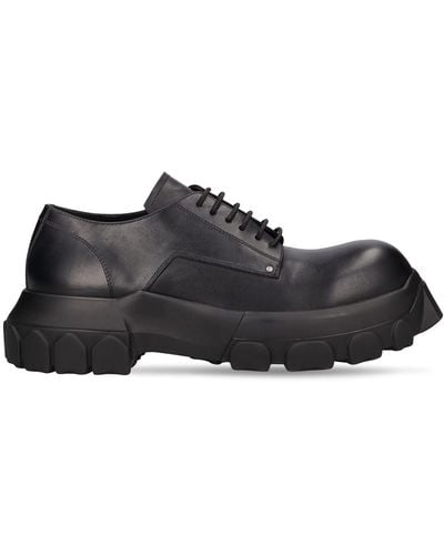 Rick Owens Laceup Bozo Tractor Derby Shoes - Black
