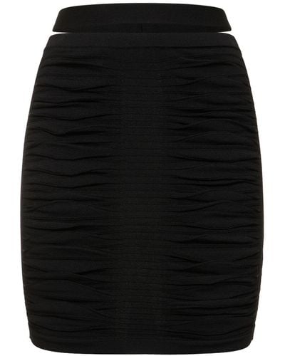 ANDREADAMO X-Ray Viscose Blend Knit Mini Skirt - Black