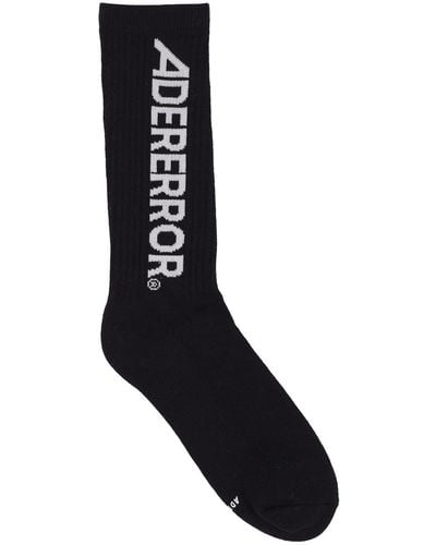 Adererror Logo Intarsia Cotton Blend Socks - Black