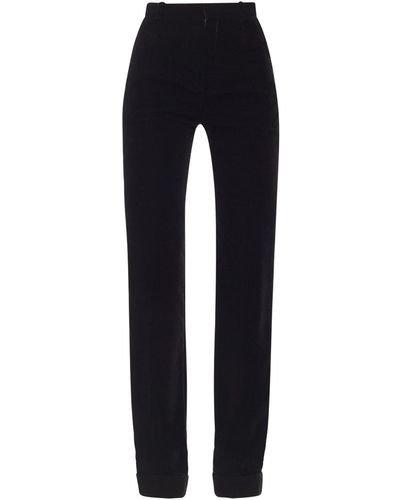 Saint Laurent Hose Aus Samt - Blau