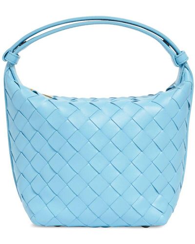 Bottega Veneta Candy Wallace Leather Top Handle Bag - Blue