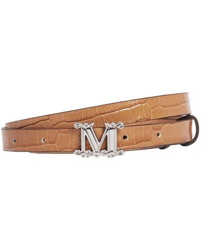 Max Mara 15mm Mgraziata Embossed Belt - White