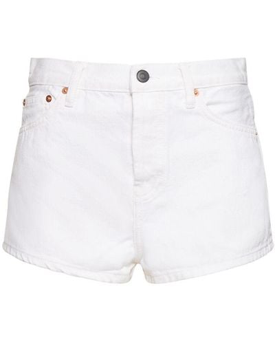 Wardrobe NYC Shorts de denim de algodón - Blanco