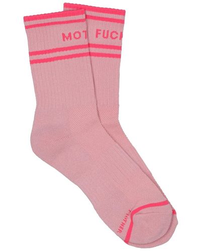 Mother Baby Steps Logo Socks - Pink