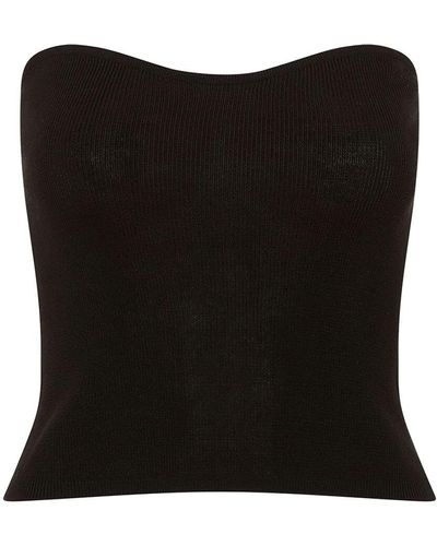 St. Agni Curved shape knit strapless top - Negro