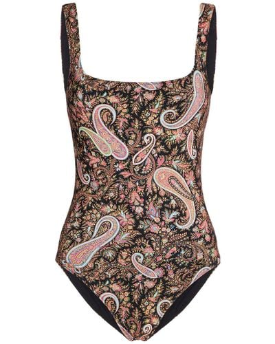 Etro Printed Lycra One Piece Swimsuit - Brown