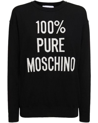 Moschino Strickpullover Aus Wolle - Schwarz