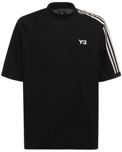 Y-3 3 Stripes コットンtシャツ - ブラック