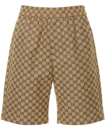 Gucci Shorts In Cotone GG - Neutro