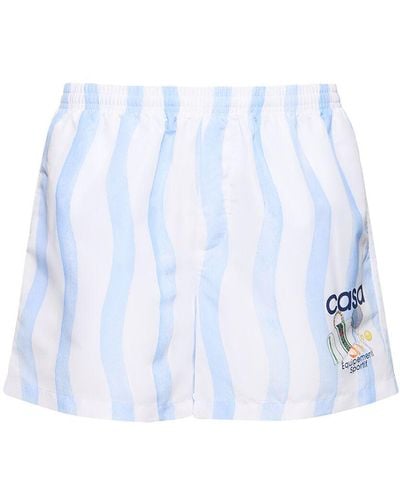 Casablancabrand Bañador shorts de techno con logo estampado - Azul