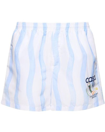 Casablancabrand Logo Print Tech Swim Shorts - Blue