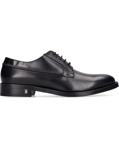 Burberry Cunnigham Leather Lace-up Shoes - Black