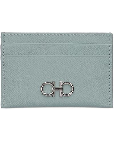 Ferragamo Leather Card Holder - Gray