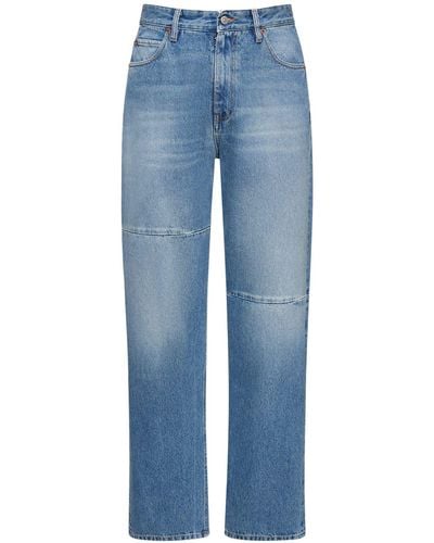 MM6 by Maison Martin Margiela Jeans rectos de denim de algodón - Azul