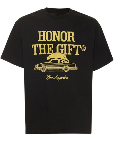 Honor The Gift T-shirt In Cotone Con Stampa - Nero