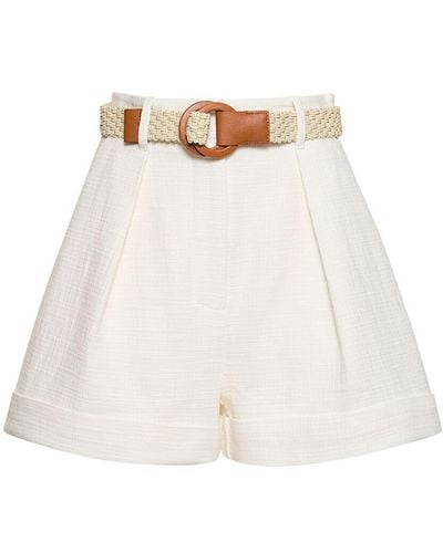 Zimmermann Short en coton august - Blanc