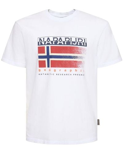 Napapijri T-shirt en coton s-kreis - Blanc