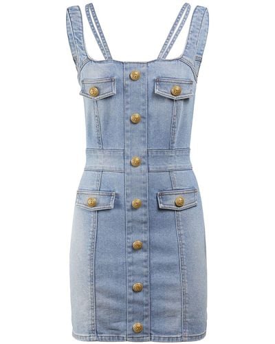 Balmain Vestido corto de vintage - Azul