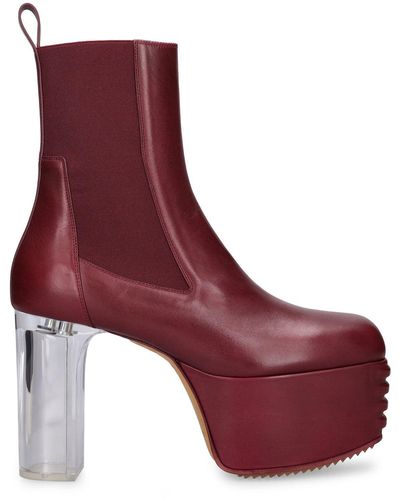 Rick Owens 125Mm Kiss Leather Boots - Purple