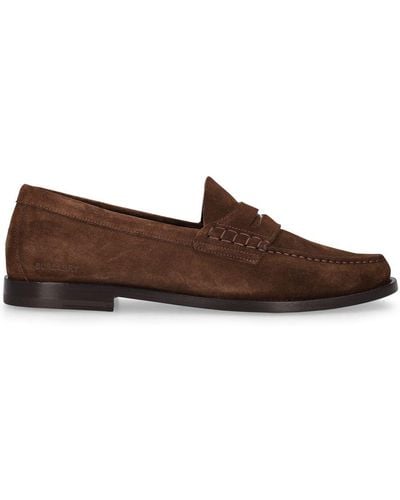 Burberry Rupert Suede Leather Loafers - Brown