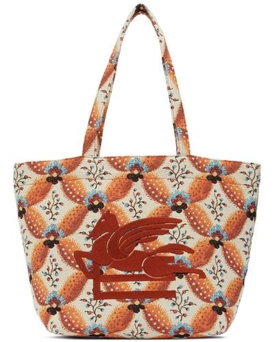 Etro Embroidered Cotton Tote Bag - Pink