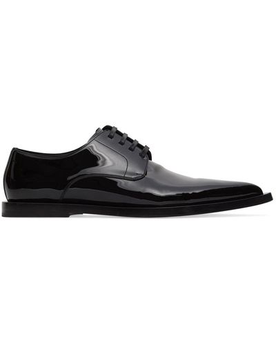 Dolce & Gabbana Achille Patent Leather Derby Shoes - Black