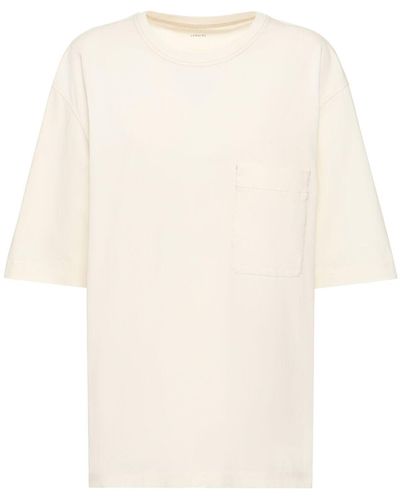 Lemaire T-shirt en coton avec poche plaquée - Neutre