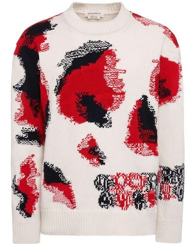 Alexander McQueen Sweater Aus Wollmischstrick - Rot