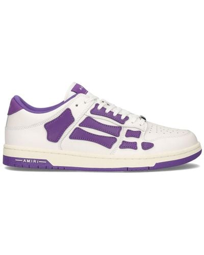 Amiri Skel Bones Low Top Leather Sneakers - Purple
