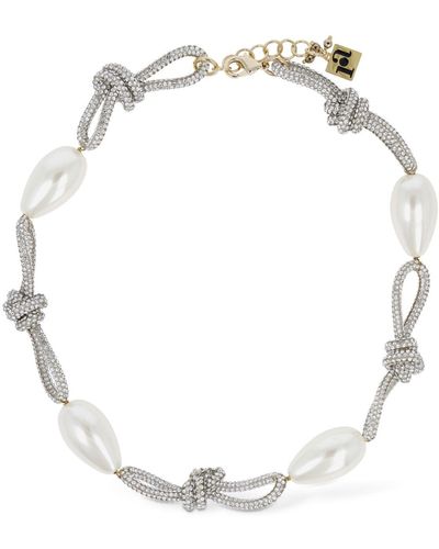 Rosantica Gaia Crystal & Faux Pearl Necklace - White