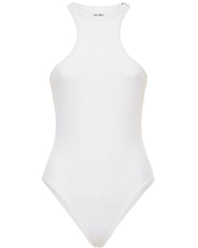 The Attico Ribbed One Piece Swimsuit - White
