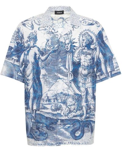Egonlab Egonimati Printed Cotton Shirt - Blue