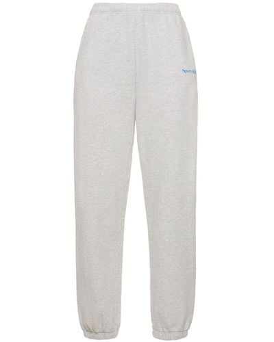 Sporty & Rich Pantalones deportivos de algodón con logo - Blanco