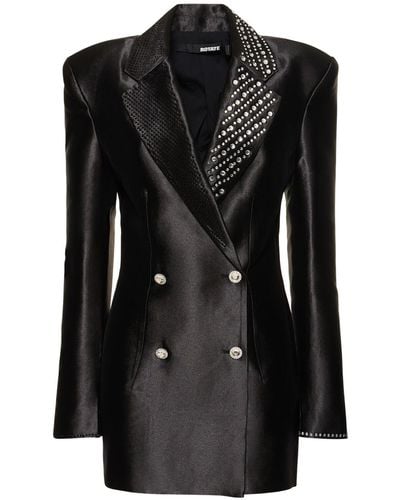 ROTATE BIRGER CHRISTENSEN Vestido blazer de viscosa decorada - Negro